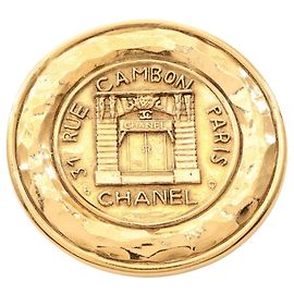 Broche Círculo Chanel Cambon Dourado