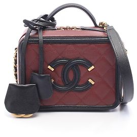 Sac Vanity Chanel CC Figley Small Noir Bordeaux