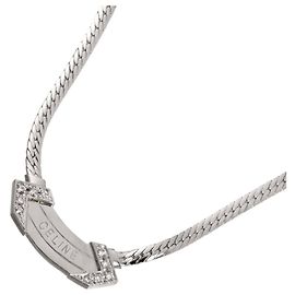 Céline Celine Diamant-Anhänger Halskette Silber