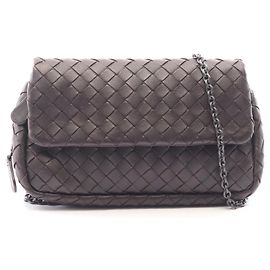 Bolsa de Ombro Bottega Veneta Intrecciato Marrom