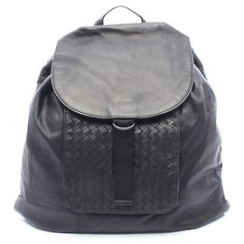 Bottega Veneta Black Intrecciato Backpack Black