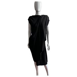 Robe noire Ann Demeulemeester drapée Noir