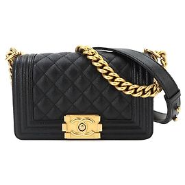 Chanel Boy Small Chain Shoulder Handbag Black