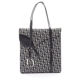 Christian Dior Dior Trotter Saddle Bag Tote Brown Black