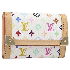 LOUIS VUITTON Monogram Multicolor Porte Monnaie Pla White M92657 Auth 199540SAM White