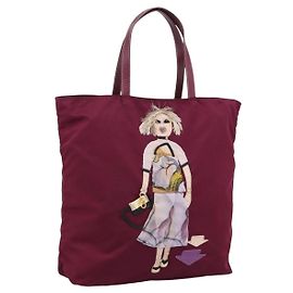 Sac Tote PRADA Nylon Violet Doré Auth 202217A Autre Violet