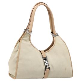 Borsa a mano GUCCI Jackie Canvas Beige Silver 002 1067 Auth hk4065 Argento Beige