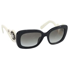 Óculos de sol PRADA Plastic Black Auth bs36877V Preto