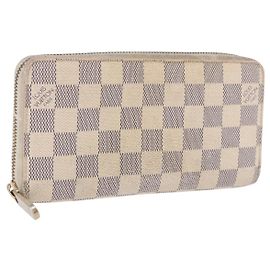 LOUIS VUITTON Damier Azur Zippy Wallet Cartera Larga N60019 LV Auth 200103 Otro