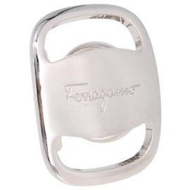 Salvatore Ferragamo Vala Schalring Metall Silber Auth BA15346V Silber