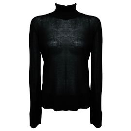 Totême Toteme Rollkragenpullover in Schwarz mit Schlitzärmeln Schwarz