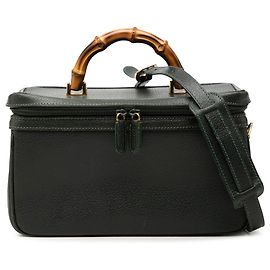 Bolsa Vanity Satchel Gucci em couro de bezerro verde com bambu Verde