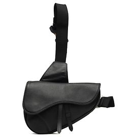 Bolsa Saddle Dior em pele de vitelo grão preto Preto