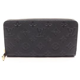 Louis Vuitton Zippy Wallet in Black Leather Black