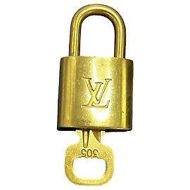 Louis Vuitton Candado y Llave Logo Metal medium Dorado