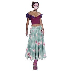 Saia Maxi Christian Dior x Galliano 2003 em seda floral com acabamentos em ferragens Rosa Branco Verde