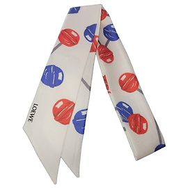 Lenço de seda Loewe com estampado de pirulitos Branco Vermelho Azul Outro