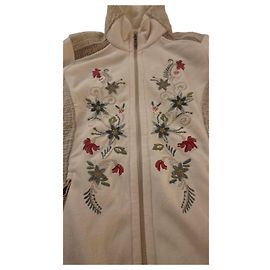 Autre Marque CMP Floral Embroidered Fleece Jacket White Multiple colors Grey