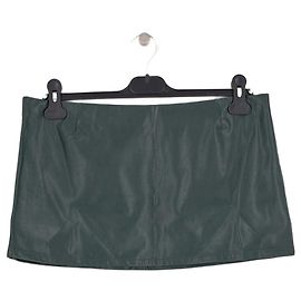 Autre Marque Falda de cuero vegano verde Verde