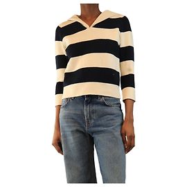 Christian Dior Pull rayé blanc et bleu marine - size XS Multicolore Bleu Marine