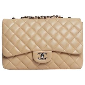 Chanel Bolsa classic single flap 2009 bege Bege