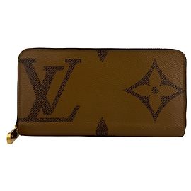 Louis Vuitton Brown Leather Long Wallet Brown