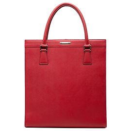 Burberry Red Leather Tote Red