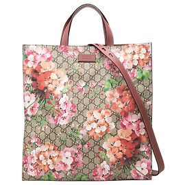 Borsa Tote Convertibile Gucci Beige GG Supreme Blooms Beige