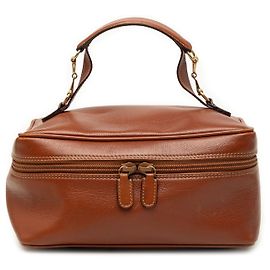 Sac Vanity Gucci en cuir de veau marron avec mors Marron