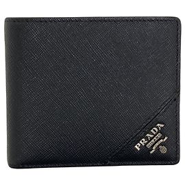 Portefeuille bi-fold Prada Logo Noir