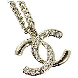 Collier Chanel à strass Doré