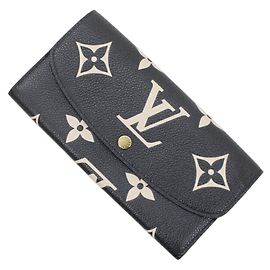 Louis Vuitton Monogram Empreinte Giant Bi-fold Wallet Black Beige Monogram