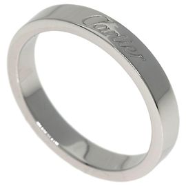 Cartier C de #50 Platinum Band Ring Other