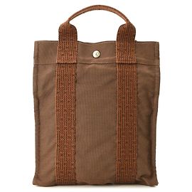 Hermès Hermes Herline Ad PM Nylon Canvas Tote Backpack Brown
