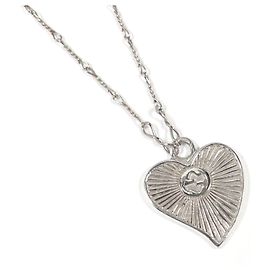 Collar GUCCI Heart Interlocking G Plata