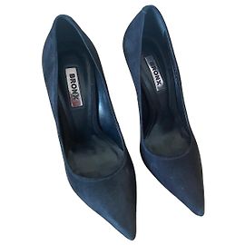 Autre Marque Bronx Black Suede Pointed Toe Stiletto Pumps Black