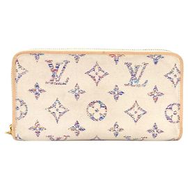 Cartera larga Louis Vuitton Monogram Jacquard Blanco Azul Beige