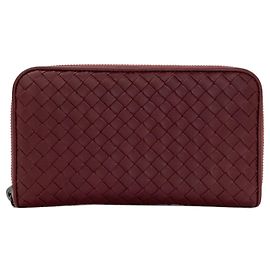 Cartera larga Bottega Veneta Intrecciato Burdeos