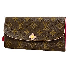 Louis Vuitton Monogram Portefeuille Emilie Long Wallet Marron Rose