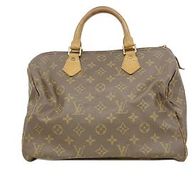 Louis Vuitton Monogram Speedy 30 Handbag Brown