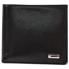 Portafoglio bi-fold in pelle da uomo Gucci Nero