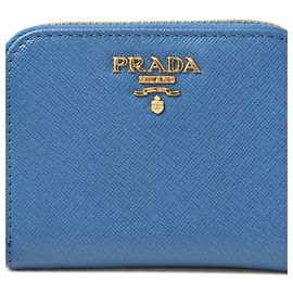 Prada Saffiano Coin Case in Cobalto Blue Blue