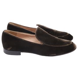 Gianvito Rossi Slip-On Loafer in olive Samt Grün Olivgrün