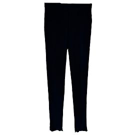 Giorgio Armani gerippte Strickhose aus schwarzer Wolle Schwarz