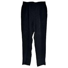 Giorgio Armani Plissierte Hose aus schwarzem Cord Schwarz