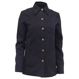 Nili Lotan Marine Button-Down Jacke aus dunkelblauer Wolle Blau Marineblau