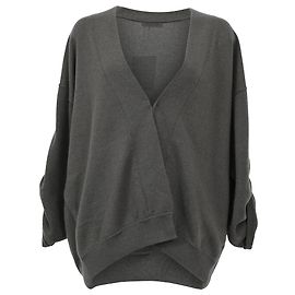 Cardigan drapé Brunello Cucinelli en soie grise Gris
