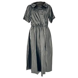 Altuzarra Lydia Midi-Kleid aus schwarzem Lammleder Schwarz