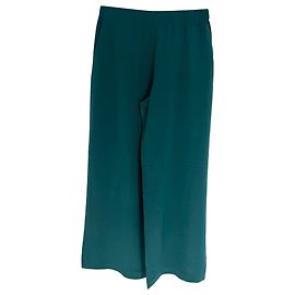 Pantaloni a gamba larga Max Mara in seta verde Verde