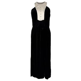Robe dos nu à col halter Temperley London en viscose noire Noir